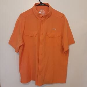 Silver Bait Performance Short Sleeve Vented Shirt Orange Fishing Mens L Outdoor